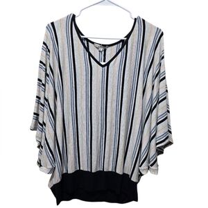 Red Haute Striped Dolman Sleeve Top Size Large